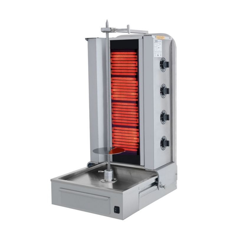 Kebab Grill - 4 Burners - 70kg Meat - Electric Bottom Motor