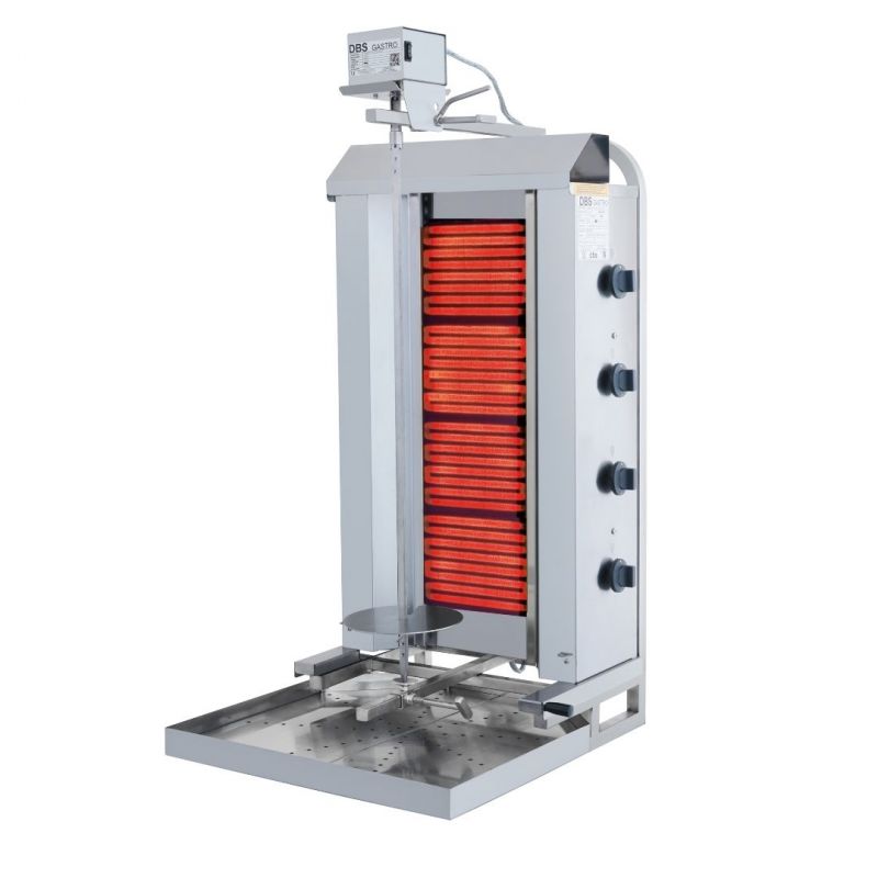 Kebab Grill - 4 Burners - 50kg Meat - Electric with Top Motor Moving Body