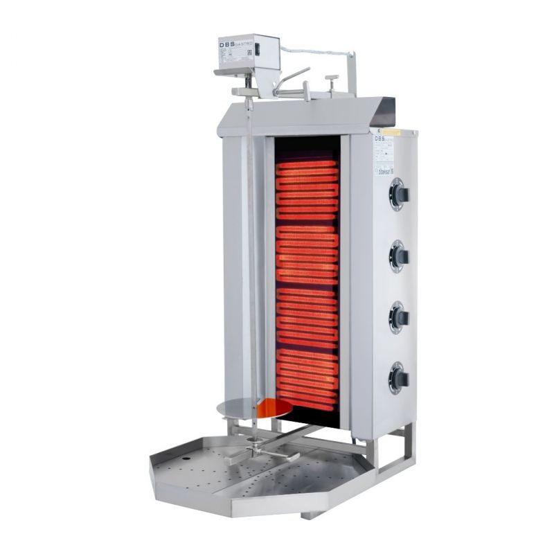 Kebab Grill - 4 Burners - 50kg Meat - Electric  with Top Motor