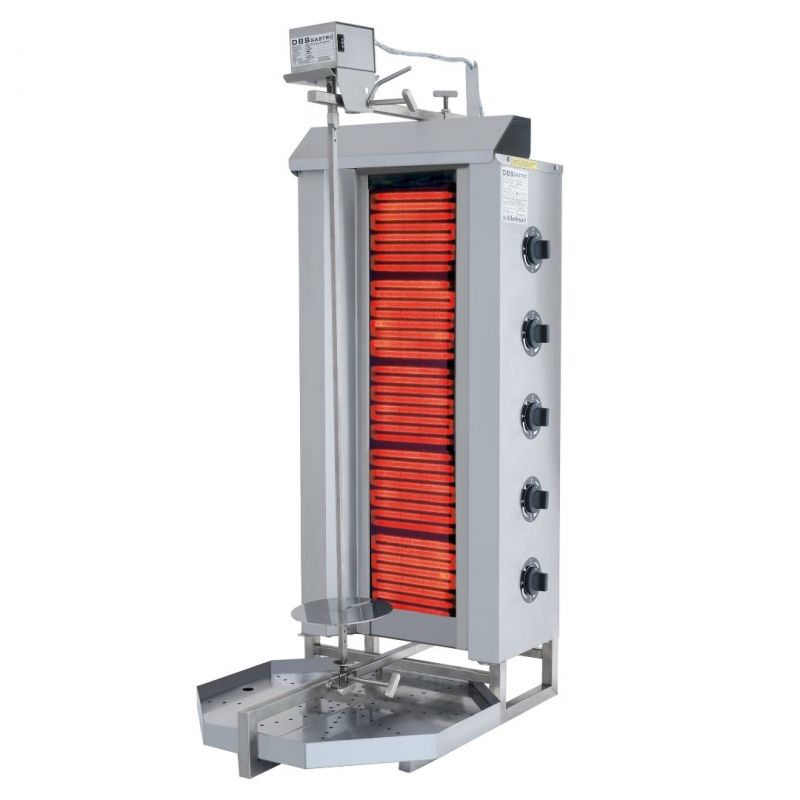 Electrical Doner Kebab Grill Top Motor 5 Burners