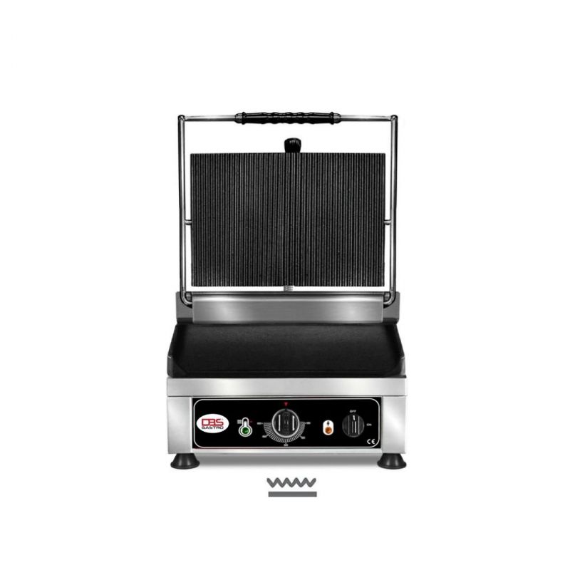 DBS - Contact grill - ▲ ripped   ▼ smooth - with cast iron grill plates, drip tray and temperature control  50° - 300° C