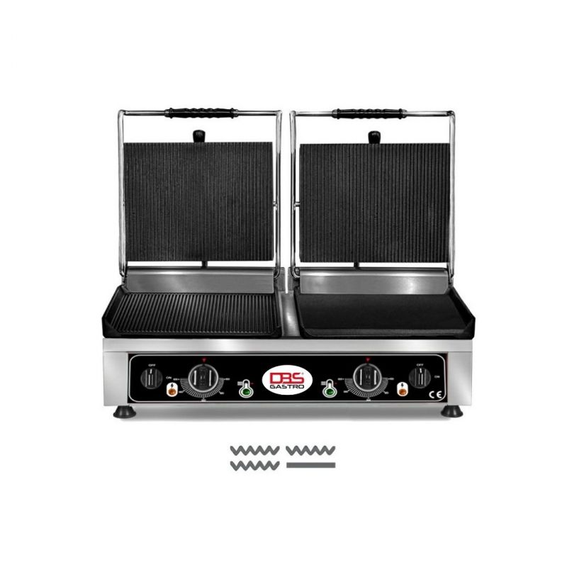 Toaster Double Door, Bottom Half Slotted Half Flat, Top Slotted 2 x 36 x 27 cm